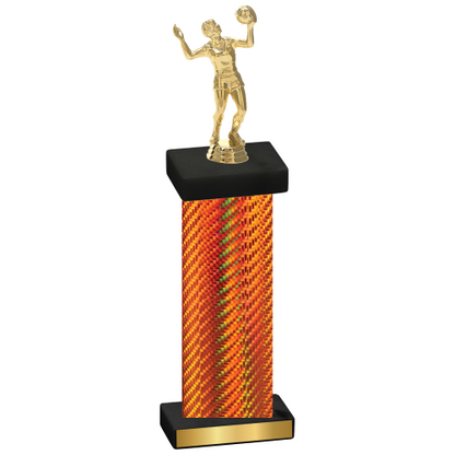 Single Orange Carbon Fiber Volleyball Trophy