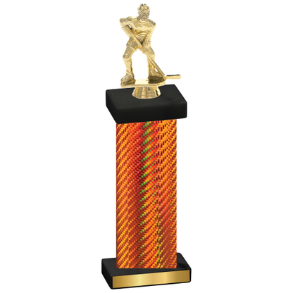 Single Orange Carbon Fiber Hockey Trophy