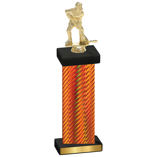 Single Orange Carbon Fiber Hockey Trophy