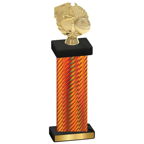 Single Orange Carbon Fiber Basketball Trophy