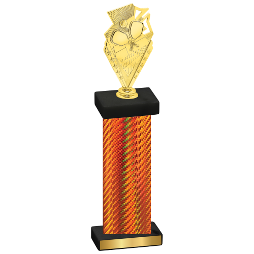 Single Orange Carbon Fiber Pickleball Trophy