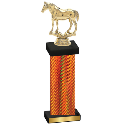 Single Orange Carbon Fiber Horses Trophy