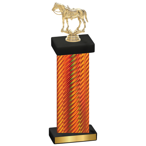 Single Orange Carbon Fiber Horses Trophy