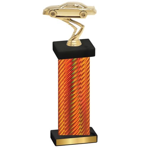 Single Orange Carbon Fiber Cars Trophy