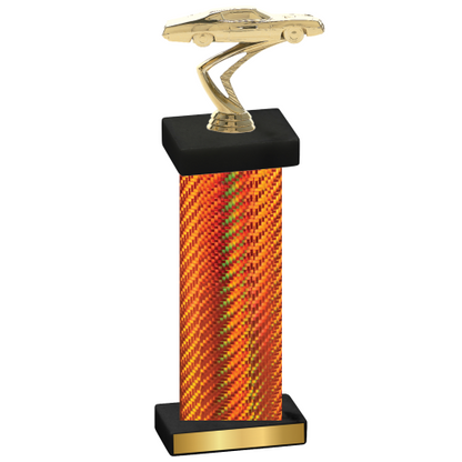 Single Orange Carbon Fiber Cars Trophy