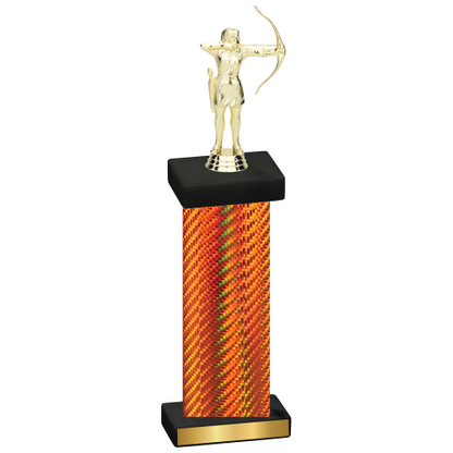 Single Orange Carbon Fiber Archery Trophy