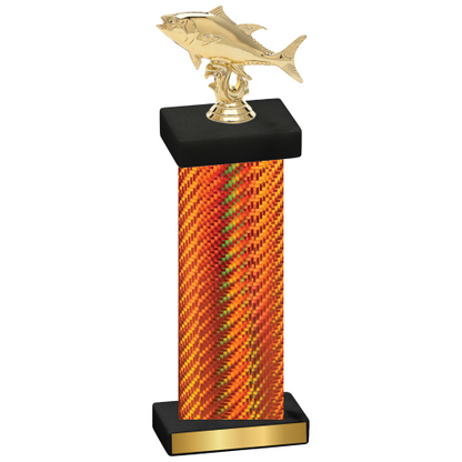 Single Orange Carbon Fiber Fishing Trophy