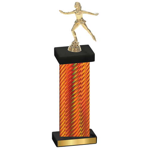 Single Orange Carbon Fiber Skater Trophy