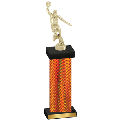 Single Orange Carbon Fiber Basketball Trophy