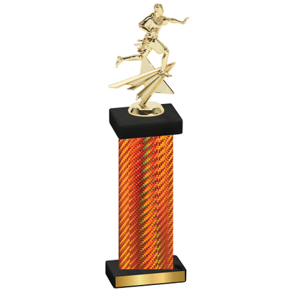 Single Orange Carbon Fiber Flag Football Trophy