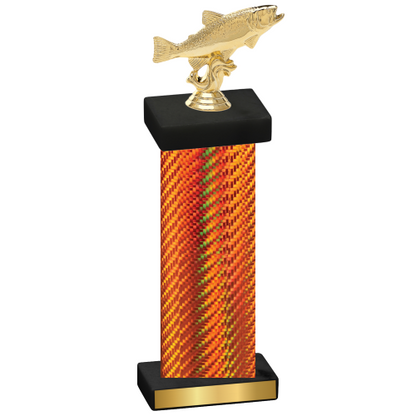 Single Orange Carbon Fiber Fishing Trophy