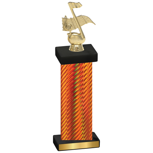 Single Orange Carbon Fiber Music Trophy