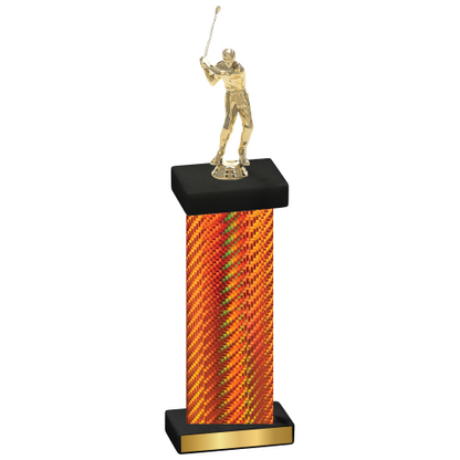 Single Orange Carbon Fiber Golf Trophy