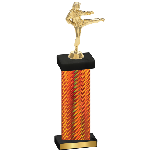 Single Orange Carbon Fiber Karate Trophy