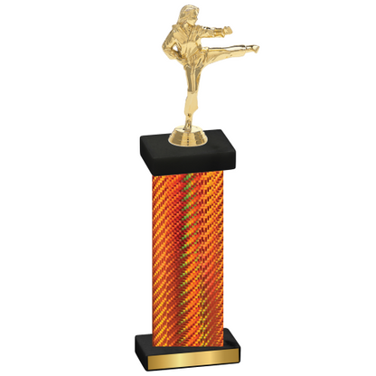 Single Orange Carbon Fiber Karate Trophy