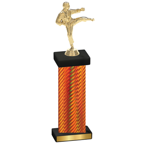 Single Orange Carbon Fiber Karate Trophy