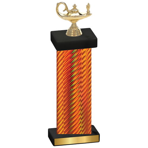 Single Orange Carbon Fiber Academics Trophy