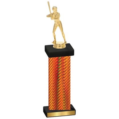 Single Orange Carbon Fiber Softball Trophy