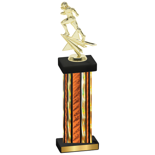 Single Orange Glacier Football Trophy