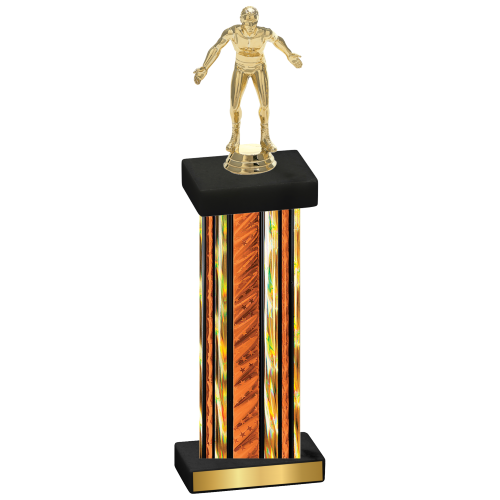 Single Orange Glacier Wrestling Trophy