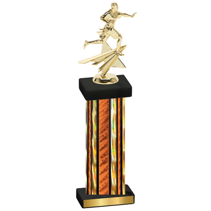 Single Orange Glacier Flag Football Trophy