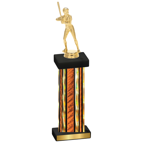 Single Orange Glacier Softball Trophy