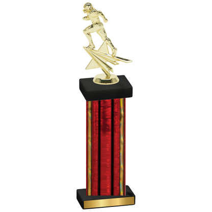 Single Red Glacier Football Trophy