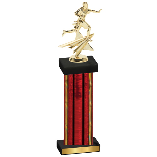 Single Red Glacier Flag Football Trophy