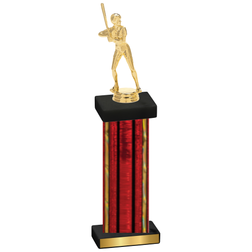 Single Red Glacier Softball Trophy