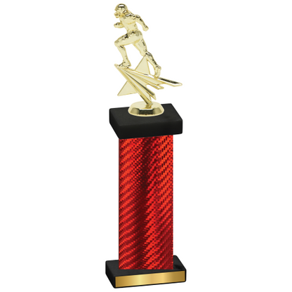 Single Red Carbon Fiber Football Trophy