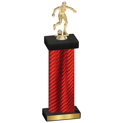 Single Red Carbon Fiber Soccer Trophy