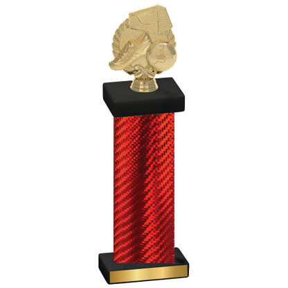 Single Red Carbon Fiber Soccer Trophy