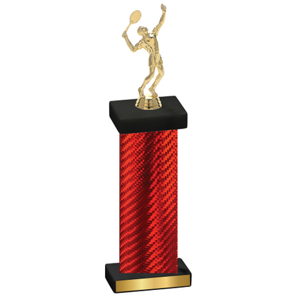 Single Red Carbon Fiber Tennis Trophy