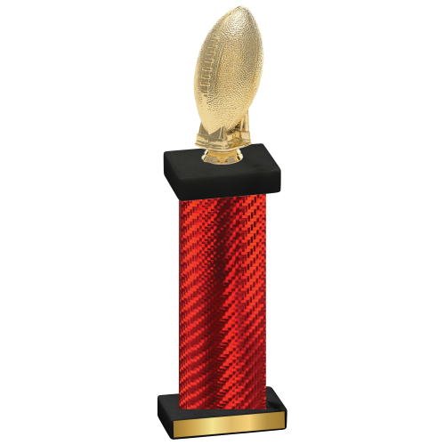 Single Red Carbon Fiber Football Trophy