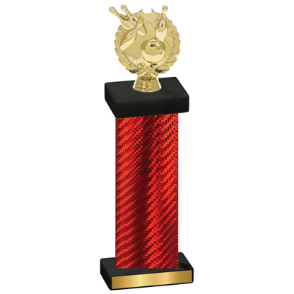 Single Red Carbon Fiber Bowling Trophy