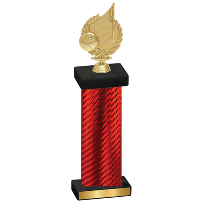 Single Red Carbon Fiber Volleyball Trophy