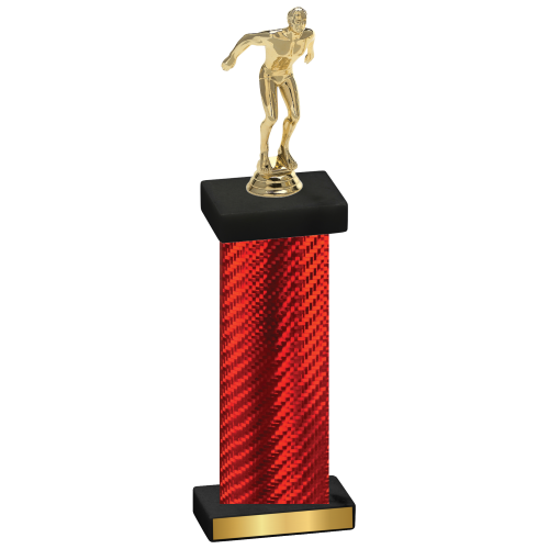 Single Red Carbon Fiber Swimming Trophy