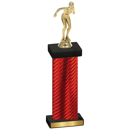 Single Red Carbon Fiber Tennis Trophy