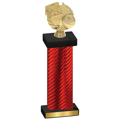 Single Red Carbon Fiber Basketball Trophy