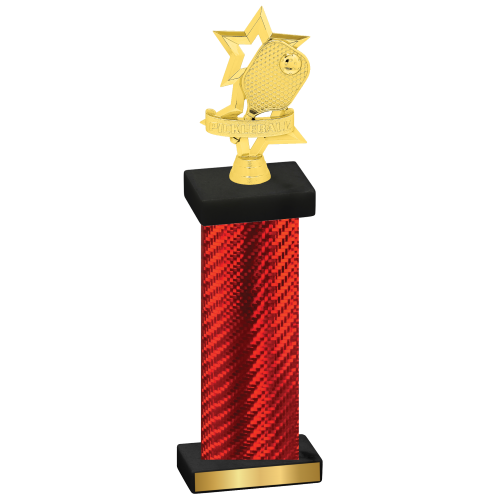 Single Red Carbon Fiber Pickleball Trophy