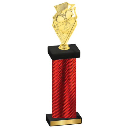 Single Red Carbon Fiber Pickleball Trophy