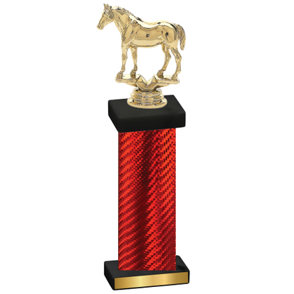 Single Red Carbon Fiber Horses Trophy