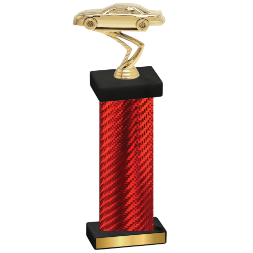 Single Red Carbon Fiber Cars Trophy