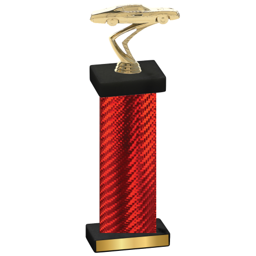 Single Red Carbon Fiber Cars Trophy