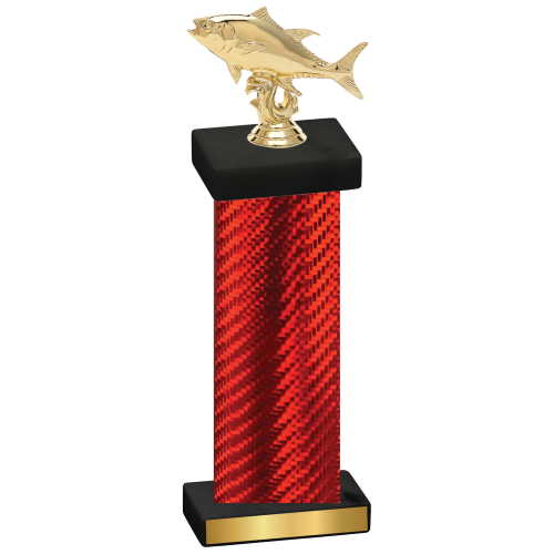 Single Red Carbon Fiber Fishing Trophy