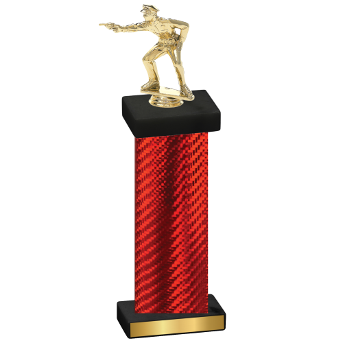 Single Red Carbon Fiber Shooter Trophy