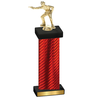 Single Red Carbon Fiber Shooter Trophy