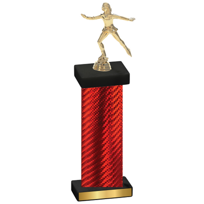 Single Red Carbon Fiber Skater Trophy