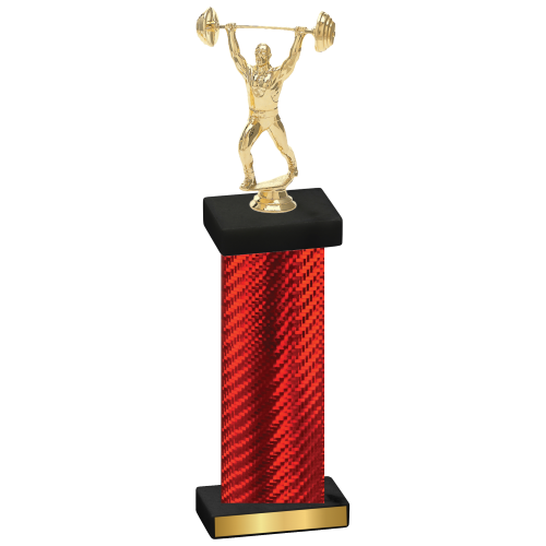 Single Red Carbon Fiber Weights Trophy