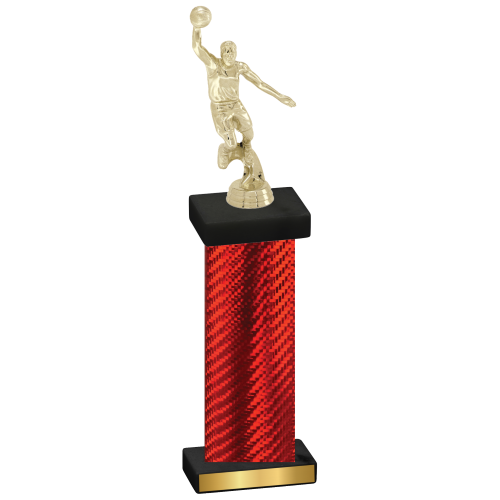 Single Red Carbon Fiber Basketball Trophy